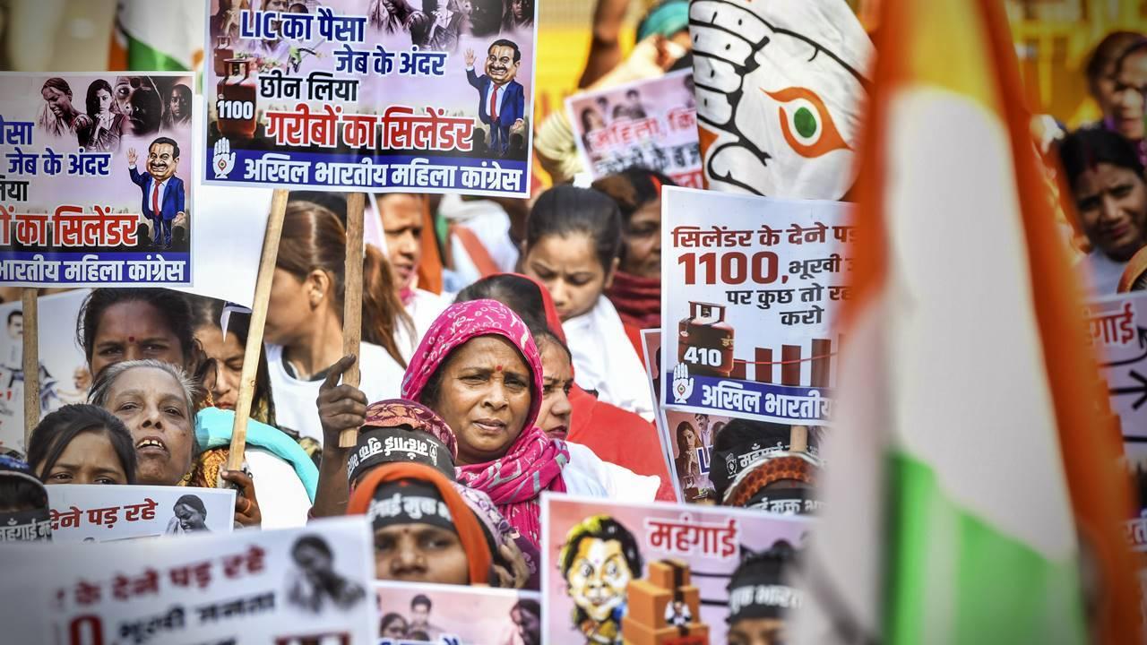 Adani row: Protest in Jantar Mantar; Mahila Congress demands probe into the matter