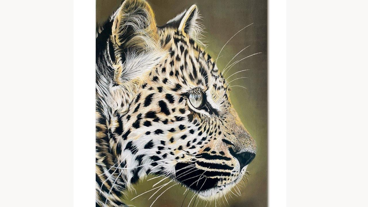 A portrait of a leopard by Badiani titled Focus