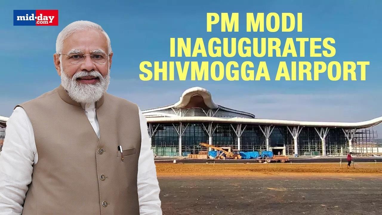 PM Modi Inaugurates Shivmogga Airport, Wishes Yediyurappa In A Unique Style
