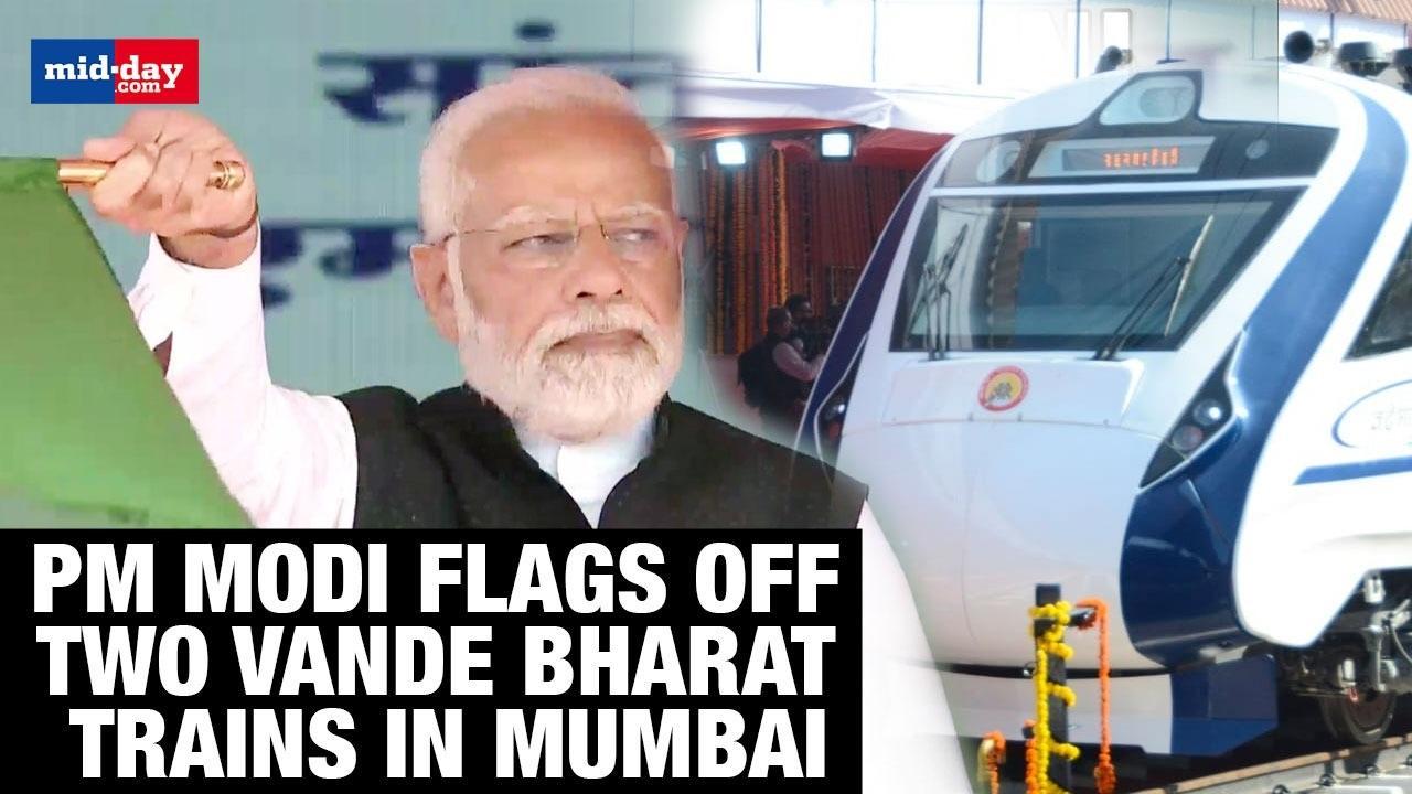 PM Modi Flags Off Mumbai-Solapur And Mumbai-Shirdi Vande Bharat Express