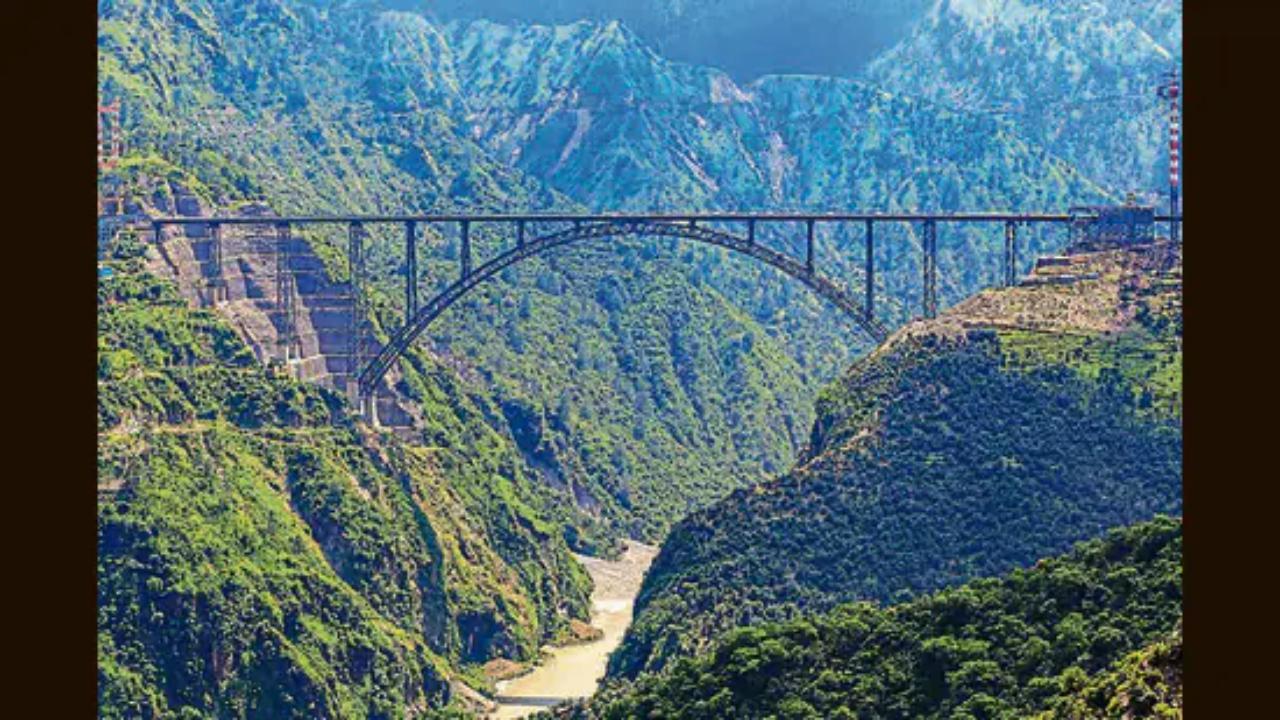 Track laying work begins on world's highest railway bridge in Jammu and Kashmir's Reasi