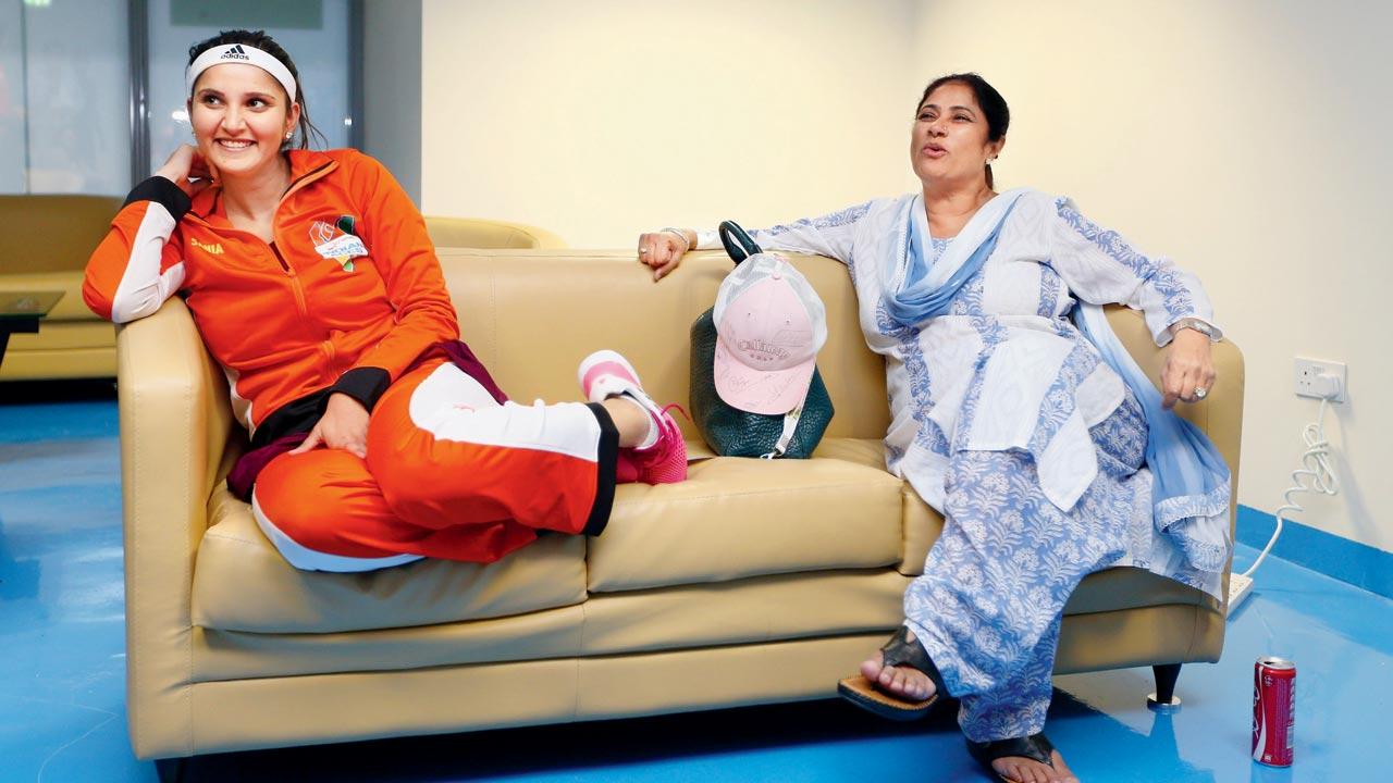 Mirza relaxes in the player lounge before her team’s match against the Manila Mavericks during the Coca-Cola International Premier Tennis League fourth leg at the Hamdan Sports Complex, December 12, 2014, in Dubai . Pic/Getty Images