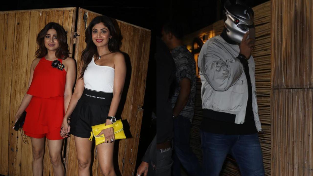 Shamita, Shilpa glam up for former's birthday; Raj Kundra wears funky mask