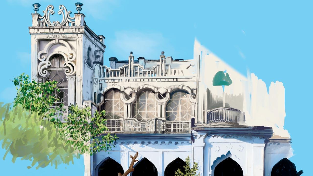 Bharath Murthy imagines Urdu writer Naiyer Masud’s abode Adabistan. The old style aristocratic mansion is a metaphor for Lucknow