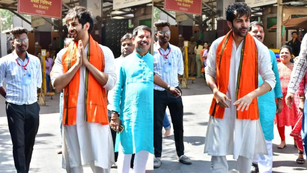 On Friday morning, actor Kartik Aaryan was spotted at Siddhi Vinayak temple in Mumbai. The actor was accompanied by his parents. Kartik was at the temple to seek blessings on the day of the release of his film 'Shehzada'. 