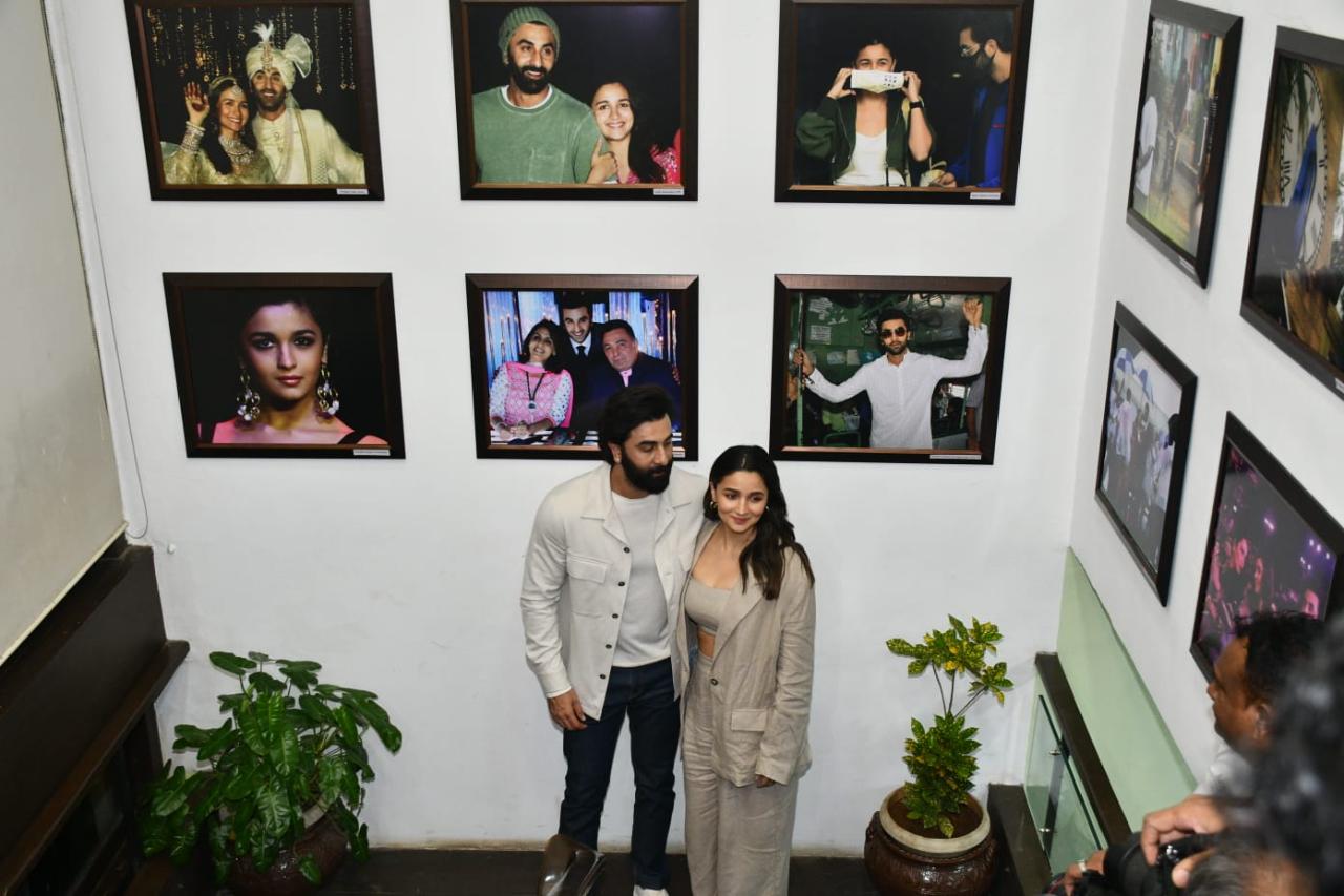 Ranbir and Alia also posed against a wall filled with pictures from their life. From their wedding to Brahmastra promotion days to their candid shots, the wall was filled with their personal memories. There was also a picture of Ranbir with his late father Rishi Kapoor