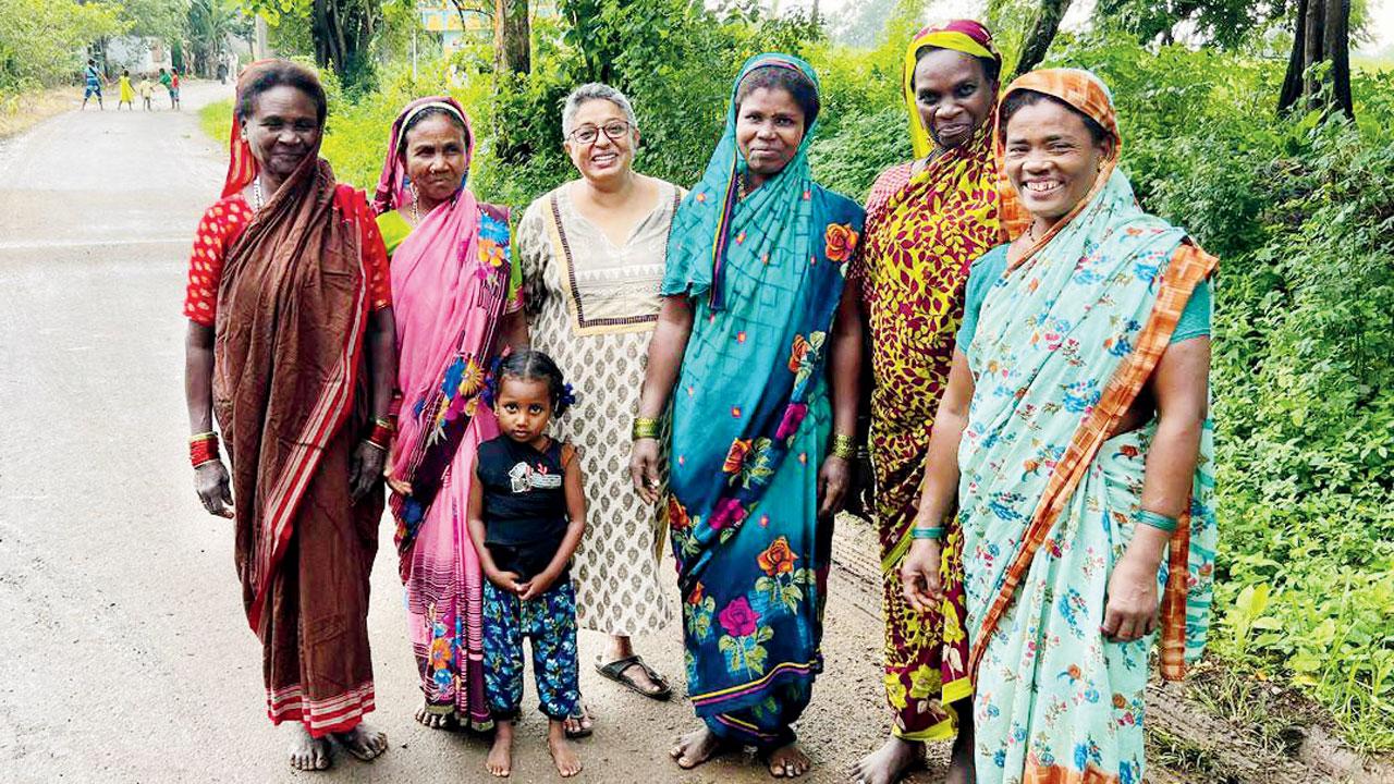 Anitha Reddy (third from left) with the women of the Siddi community