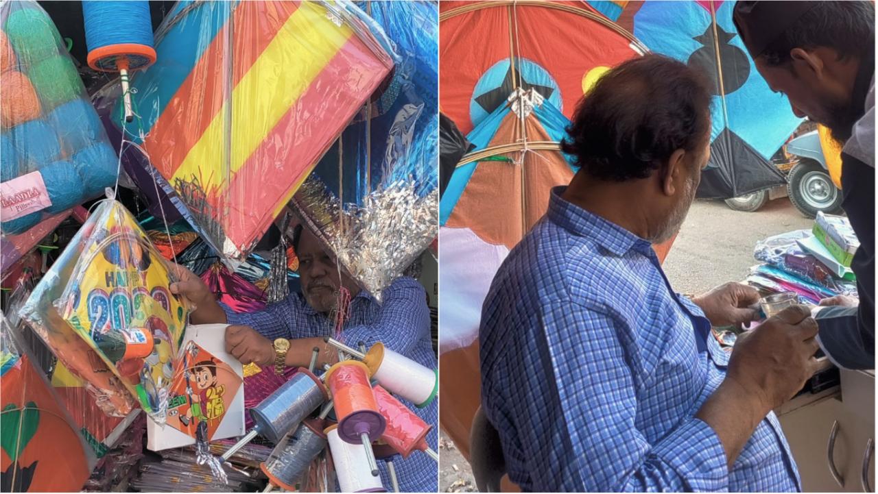 The season for Qazi, fondly known as ‘Ahmed Patangwala’, starts two months before the festival. Earlier, it used to be much longer and started from August 15 but over the years many people have stopped flying kites, and that saddens him. Photo Courtesy: Nascimento Pinto