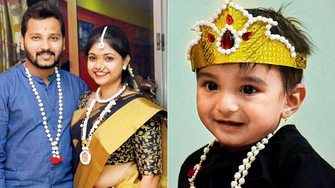 A couple wears a set designed by Shiudkar; (right) Children’s sets are inspired by lord Krishna. Pic Courtesy/Shraddha Bhatwadekar