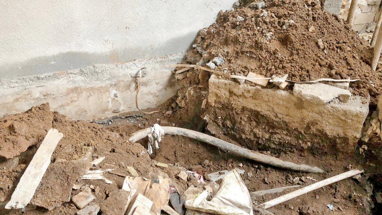  Bhange found digging inside a construction site by a private builder had damaged some wires causing the power failure