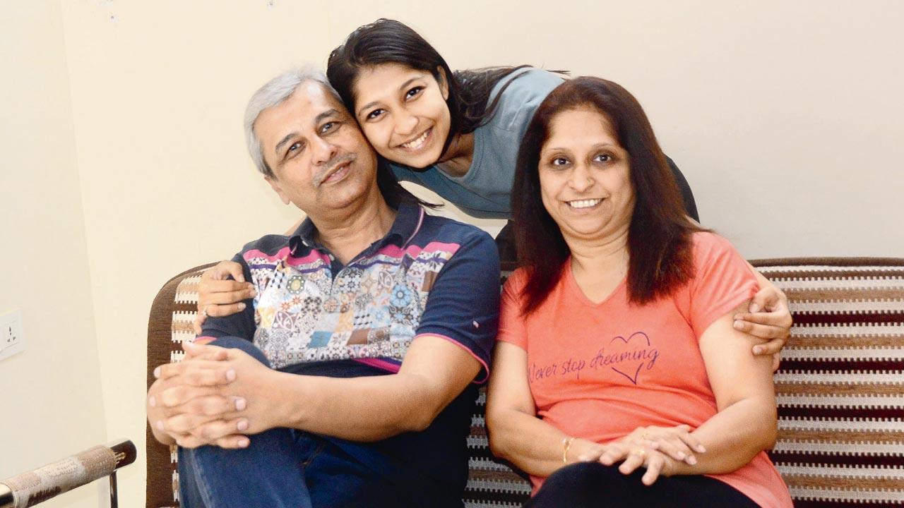 Kalpesh Shah with his wife Mansi and their daughter Ami at their residence in Ghatkopar. Life was full of laughter for them until 2016 when Kalpesh sunk into depression for more than two years, and stopped participating in any conversation, family gatherings, or outings. Pic/Sayyed Sameer Abedi