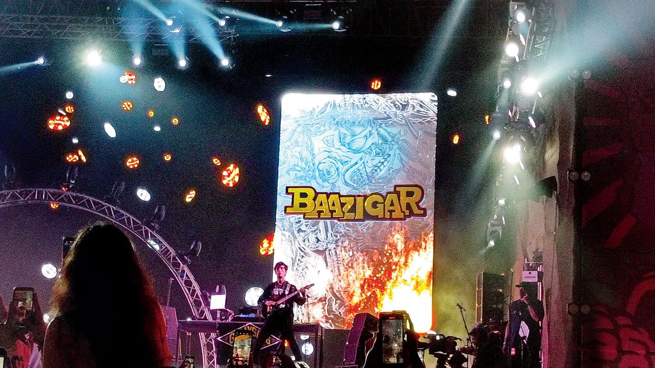 The Baazigar logo takes centrestage at at the Lollapalooza stage