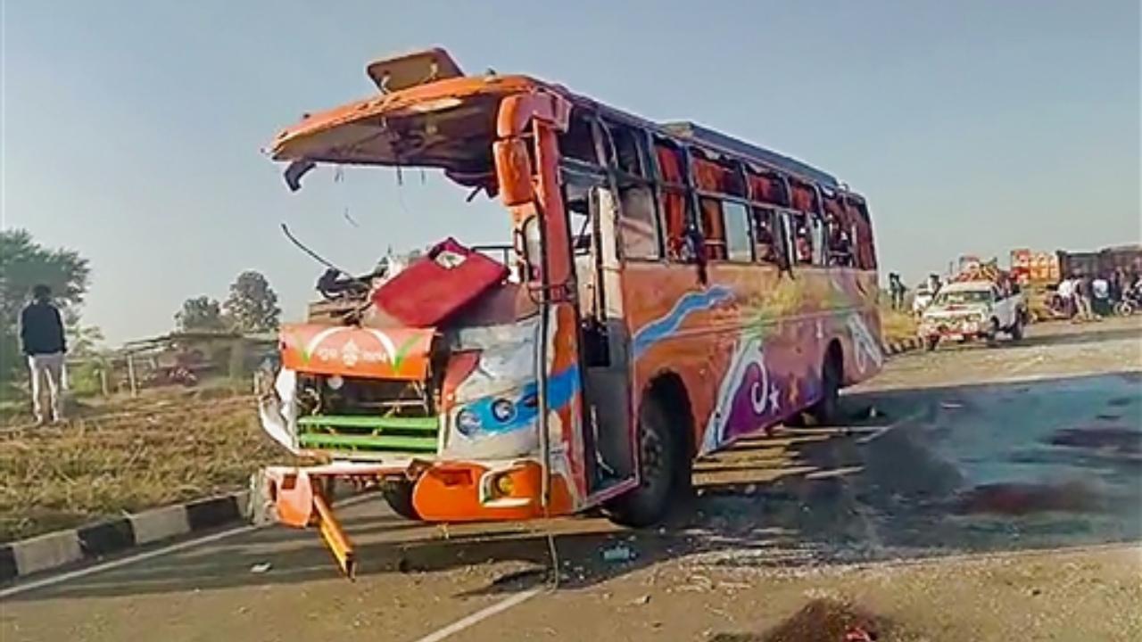 According to officials, the 45 passengers of the private tourist bus were employees of a company located in Ambernath in Thane district and were heading for the temple town of Shirdi in Ahmednagar district.