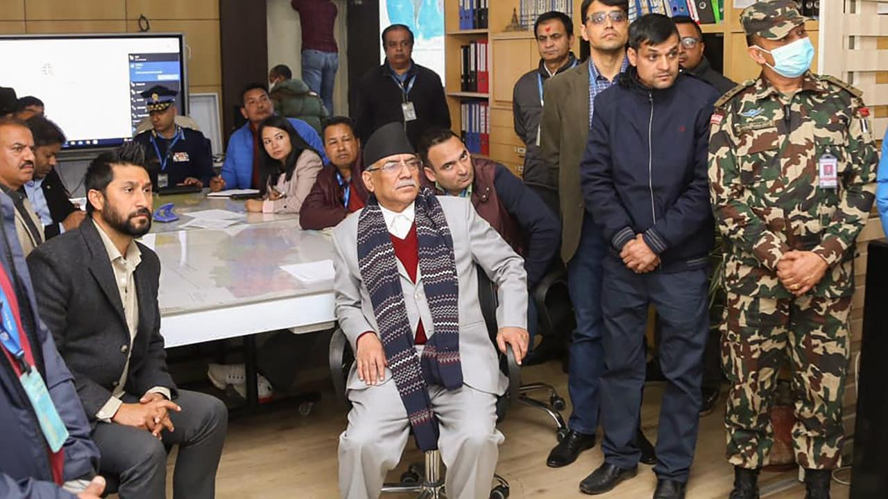 Prime Minister Pushpa Kamal Dahal 'Prachanda' held an emergency meeting of the Council of Ministers following the crash. The emergency meeting of the Council of Ministers held on Sunday afternoon has decided to announce a public holiday on January 16 to mourn the victims of the Yeti Airlines plane crash. Pic/PTI
