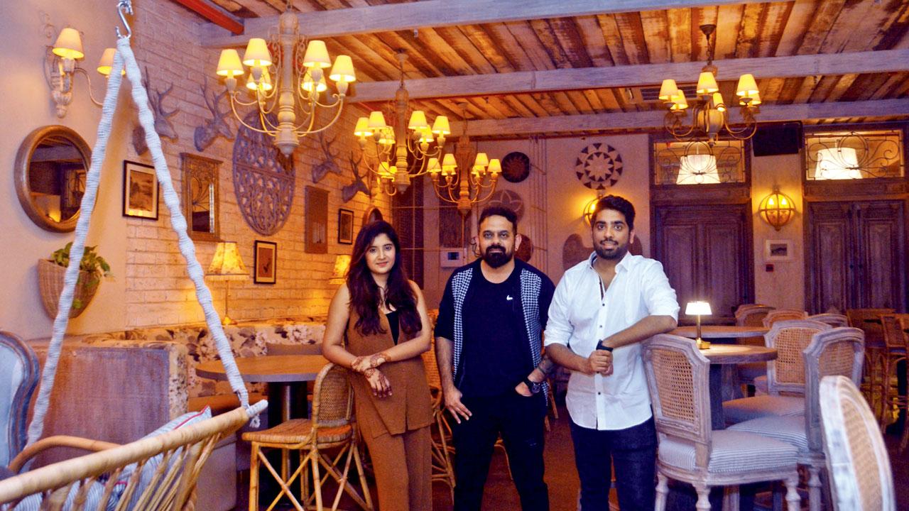 (From left) Nikita Harisinghani, Dhaval Udeshi and Pawan Shahri at the upcoming Shy in Chembur. Pic/Satej Shinde