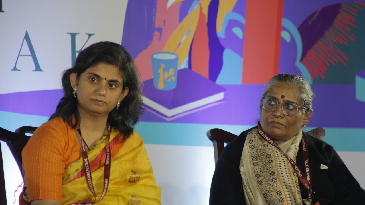 The last Poetry Hour of the Jaipur Literature Festival 2023 saw a mesmerising reading session of poetry by Ko Ko Thett, Anshu Harsh and Suman Keshari moderated by Sudeep Sen. Seeing a packed house yet again, it saw both young and old come and soak in poetry from different regions and in different languages. Photo Courtesy: Jaipur Literature Festival 2023