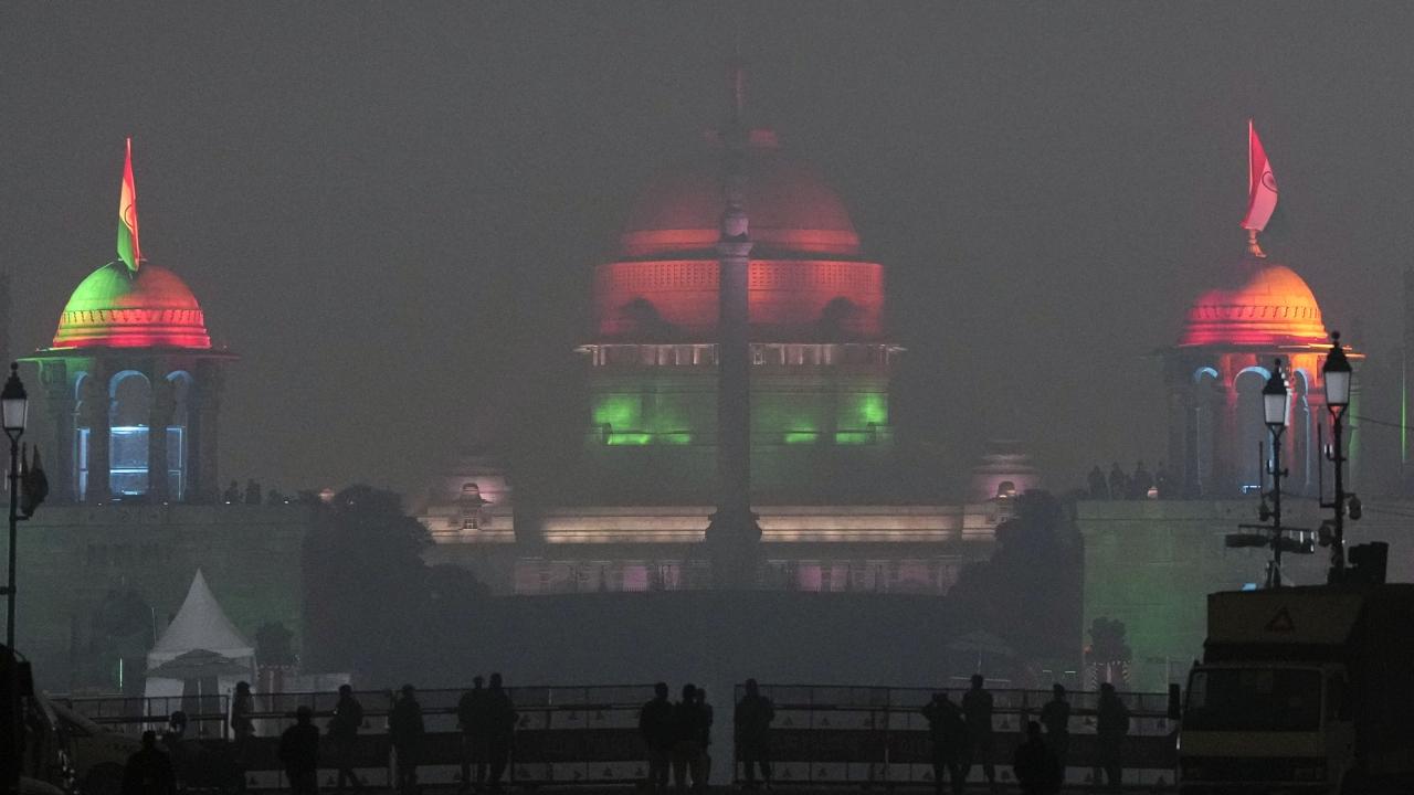 The Delhi Police has been creating awareness on social media by asking people to alert them about any suspicious person, activity or article. The Delhi Police has also prohibited the flying of sub-conventional aerial platforms like para-gliders, para motors, hang gliders, UAVs, microlight aircraft, remotely piloted aircraft, hot air balloons, small size-powered aircraft, quadcopters or para jumping from aircraft over the jurisdiction of Delhi till February 15, an official said. The Rashtrapati Bhavan was illuminated for Republic Day celebrations.