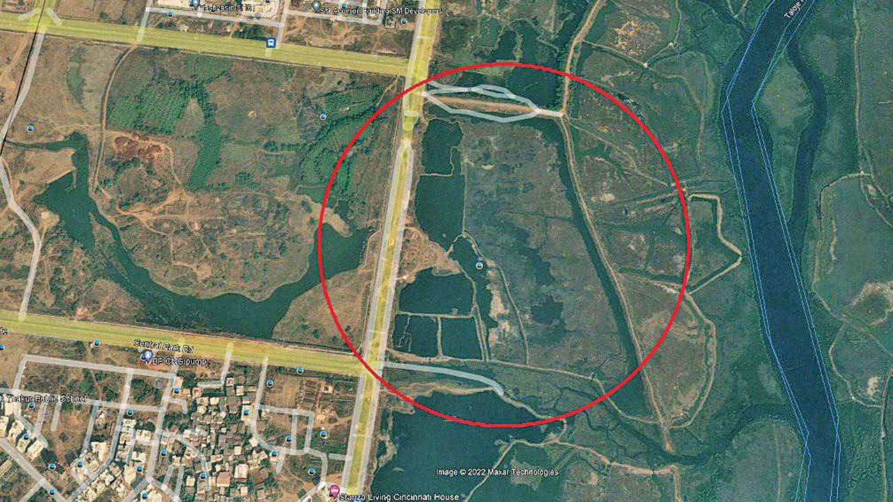 A 2010 satellite image of the area