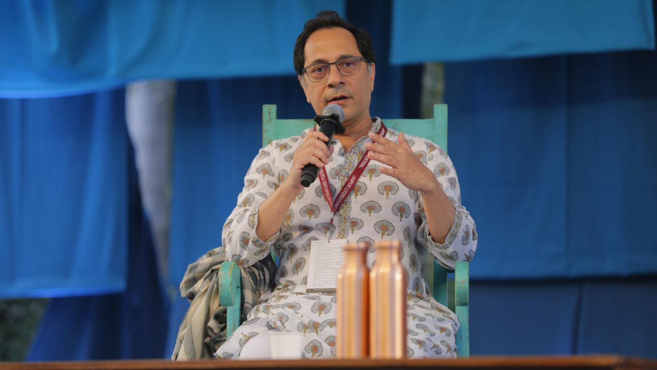 Senior advocate and author Saurabh Kirpal dwelled on the different aspects of the Indian judiciary in his session, ‘Fifteen Judgments: Cases that Shaped India's Financial Landscape’ with Tripurdaman Singh. Currently being in practice, he shed light on how philosophies and politics have the ability to influence decisions. Photo Courtesy: Jaipur Literature Festival 2023