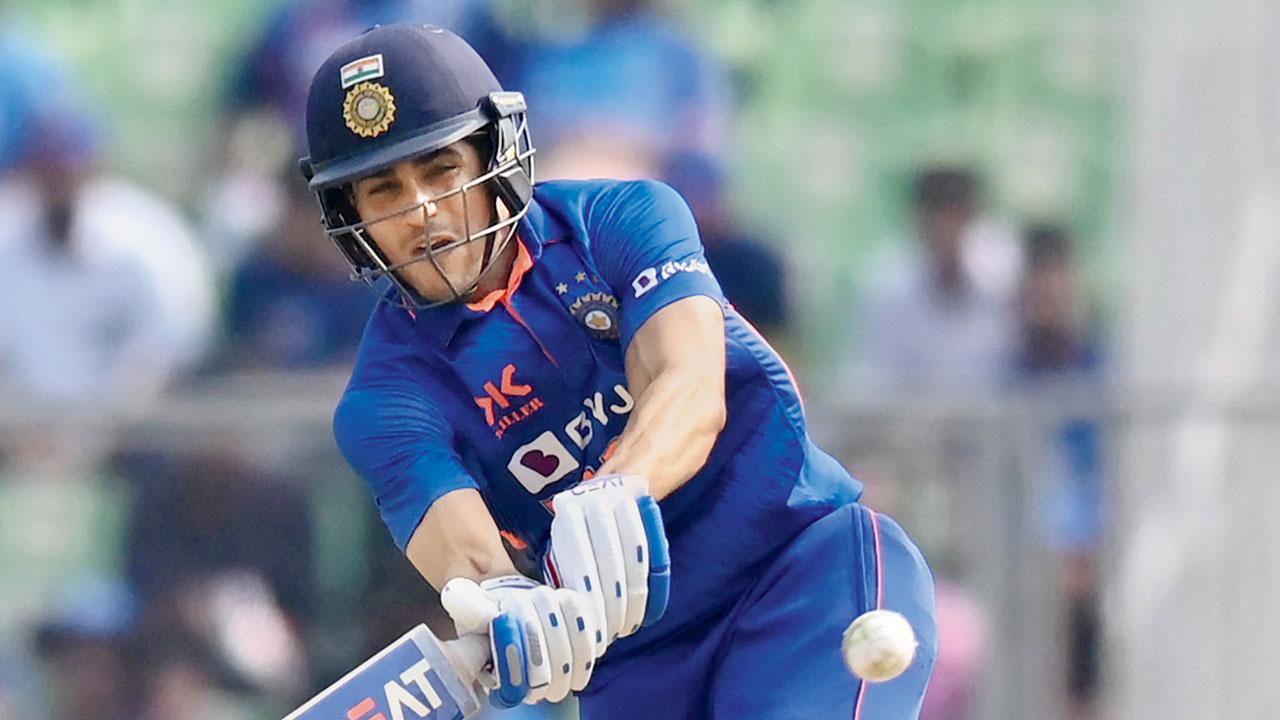 Shubman Gill en route his 116 against Sri Lanka. Pic/AFP