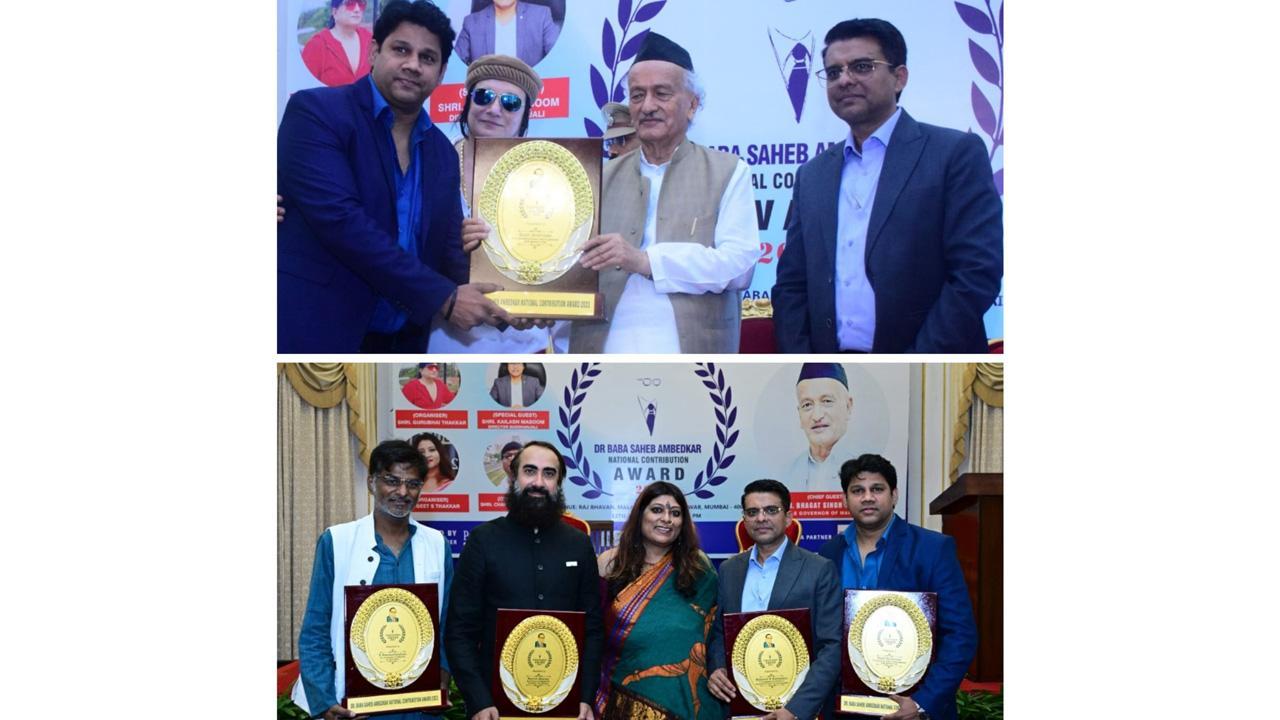 Global Entrepreneur Sunil Krishnan Awarded  Coveted Dr Ambedkar Award For Contribution To India At The Hands Of Governor Bhagat Singh Koshiyari