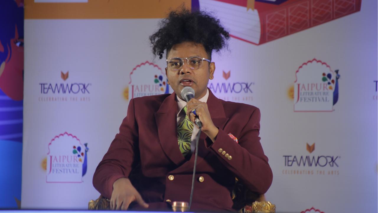 As Indian anti-caste scholar Sumit Samos took to the stage in the last few days, he has also been joined by Suraj Yengde, another scholar on the subject of caste. Yengde started the day with an early session titled ‘Caste Matters’ as he was in conversation with Surinder S Jodhka. Photo Courtesy: Jaipur Literature Festival 2023