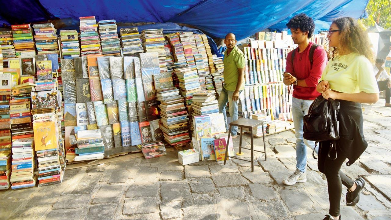 A pre-owned books stall in Fort. Pic/Sameer Markande