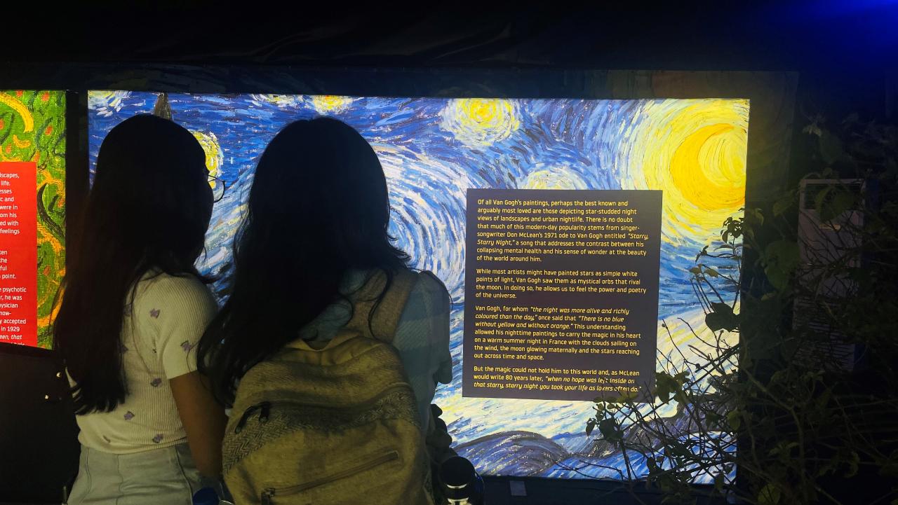 The visceral show is accompanied by an Education Room where the patrons can learn about the maestro’s art and life. Towards the end, there is a merchandise store to buy exclusive Van Gogh collectibles