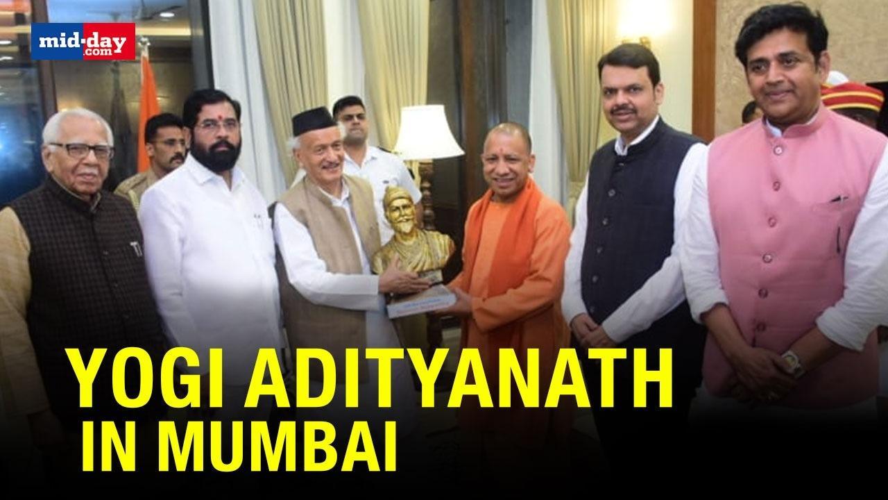 UP CM Yogi Adityanath In Mumbai Ahead Of The Global Investors Summit 2023