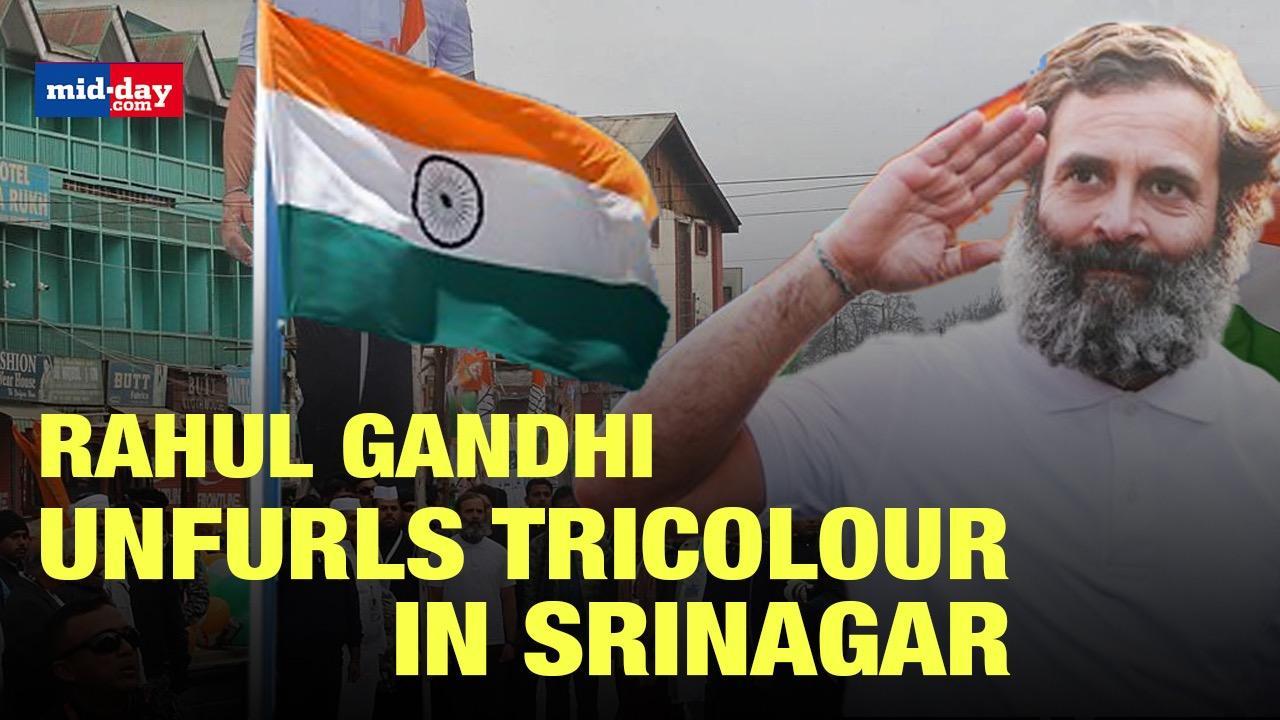 Rahul Gandhi Unfurls Tricolour In Srinagar As Bharat Jodo Yatra Concludes