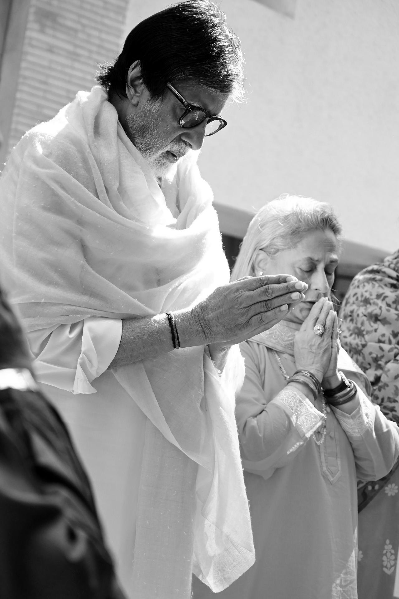 Amitabh Bachchan also shared a picture of himself bowing down in front of Goddess Saraswati. He also shared that Abhishek Bachchan was also born on Basant Panchami