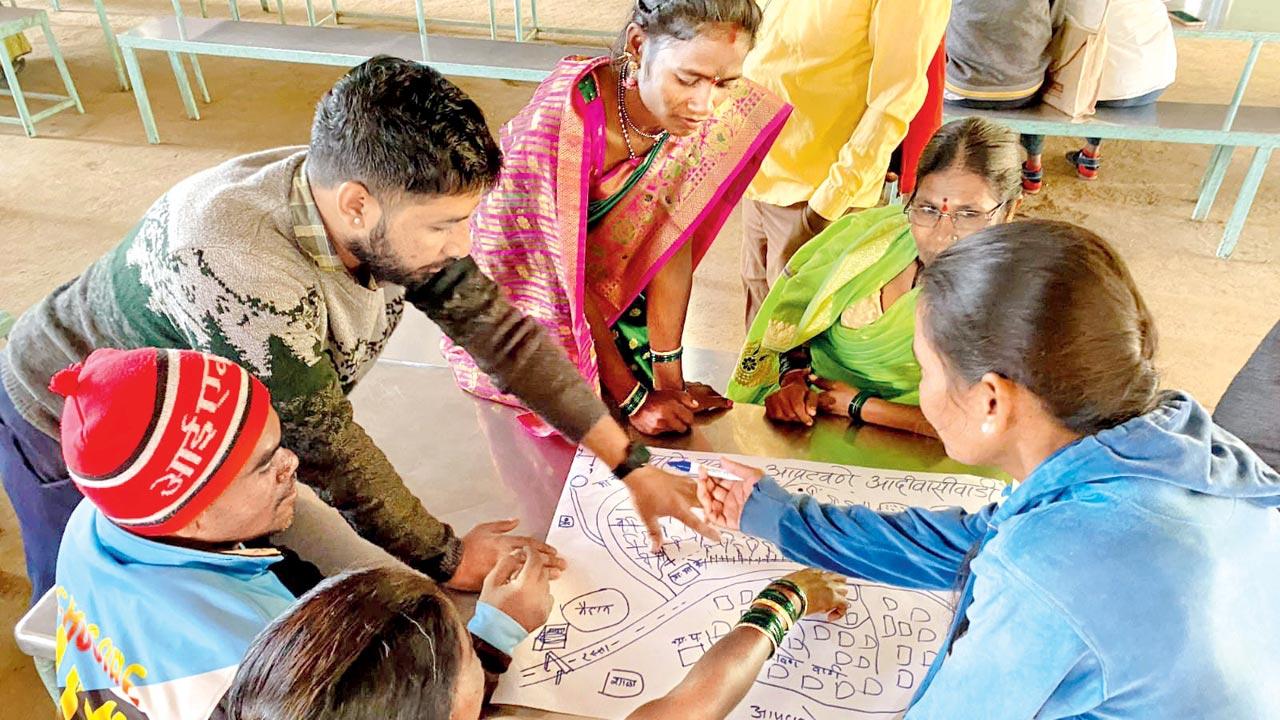 Adivasi participants at the session