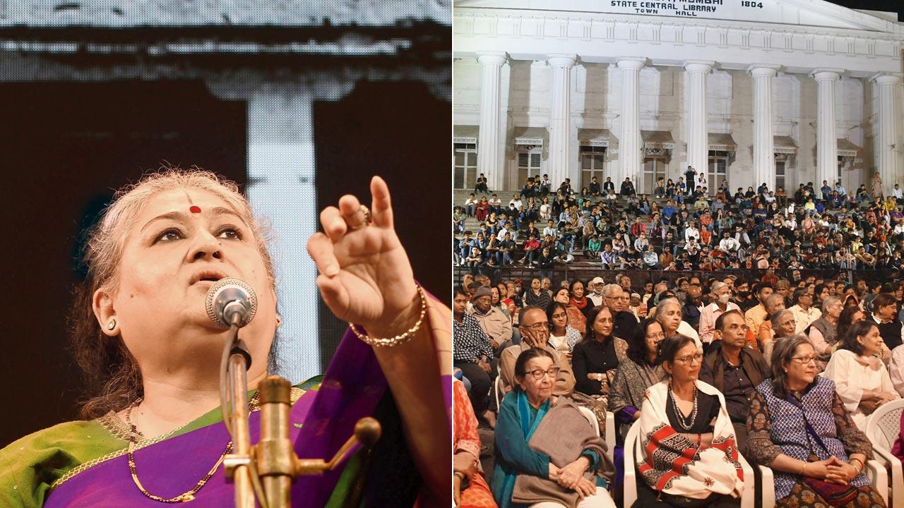 Shubha Mudgal performs outside the Asiatic Society of Mumbai. Pics/Ashish Raje