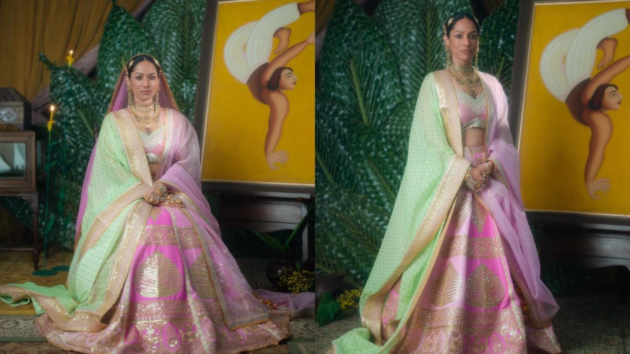 IN PHOTOS: Masaba opts for raw silk lehenga worth Rs. 2,50,000 for her wedding