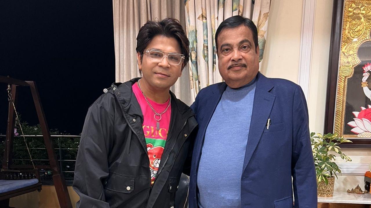 Bollywood singer Ankit Tiwari meets Minister of Road Transport and Highway Nitin Gadkari