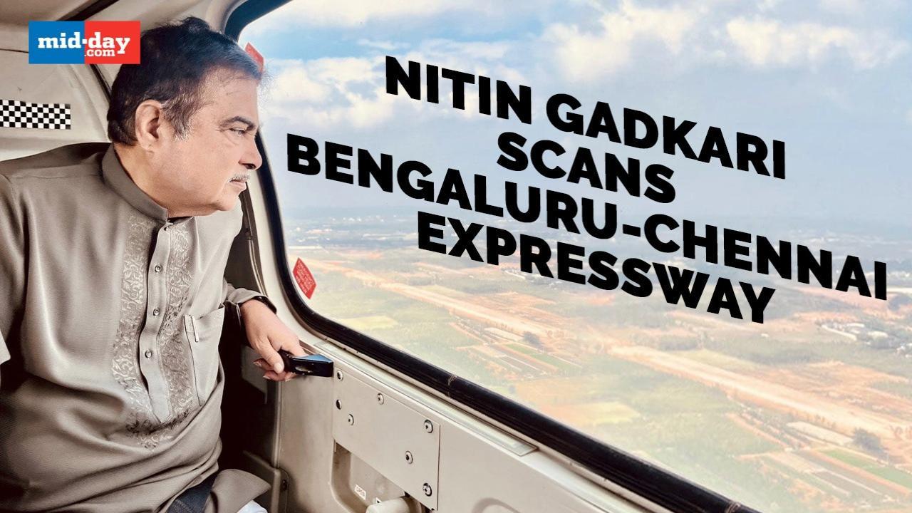 Nitin Gadkari Scans Progress Work Of Bengaluru–Chennai Expressway