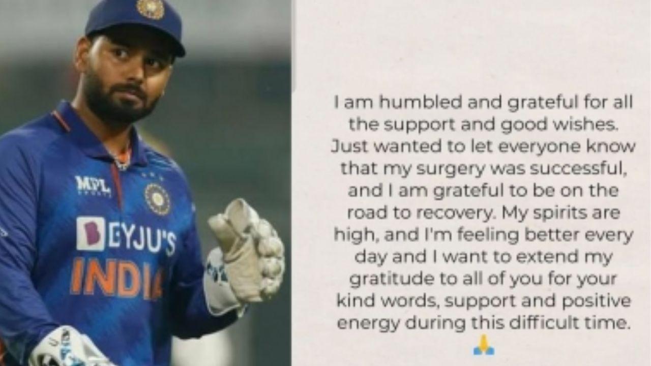 Grateful for support, good wishes, says Rishabh Pant as he recovers