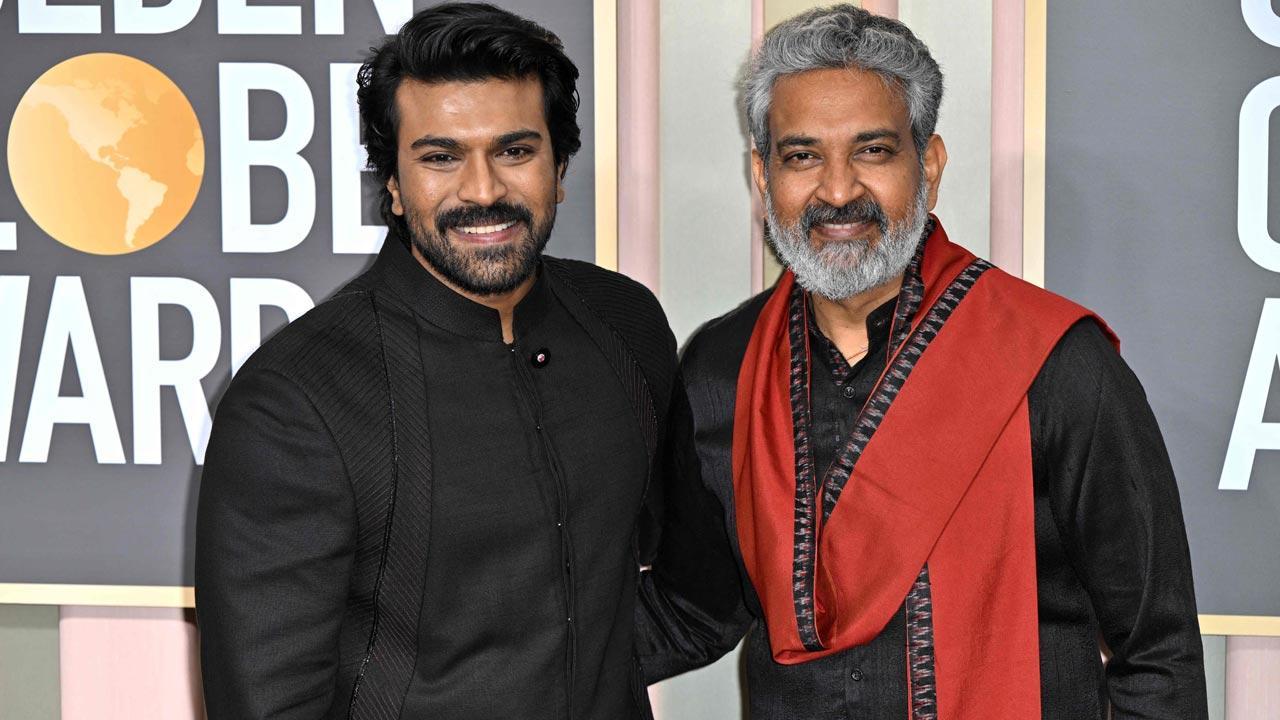 'RRR' stars Ram Charan, JR NTR and SS Rajamouli walk Golden Globes red carpet