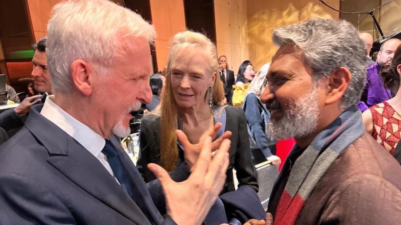SS Rajamouli shares picture with James Cameron; says he analysed 'RRR' with him