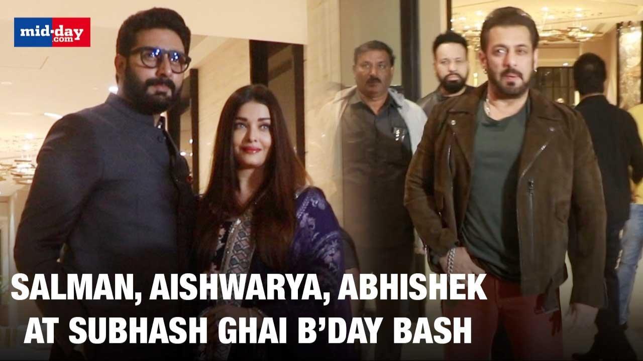 Salman Khan, Aishwarya and Abhishek At Subhash Ghai Birthday Bash