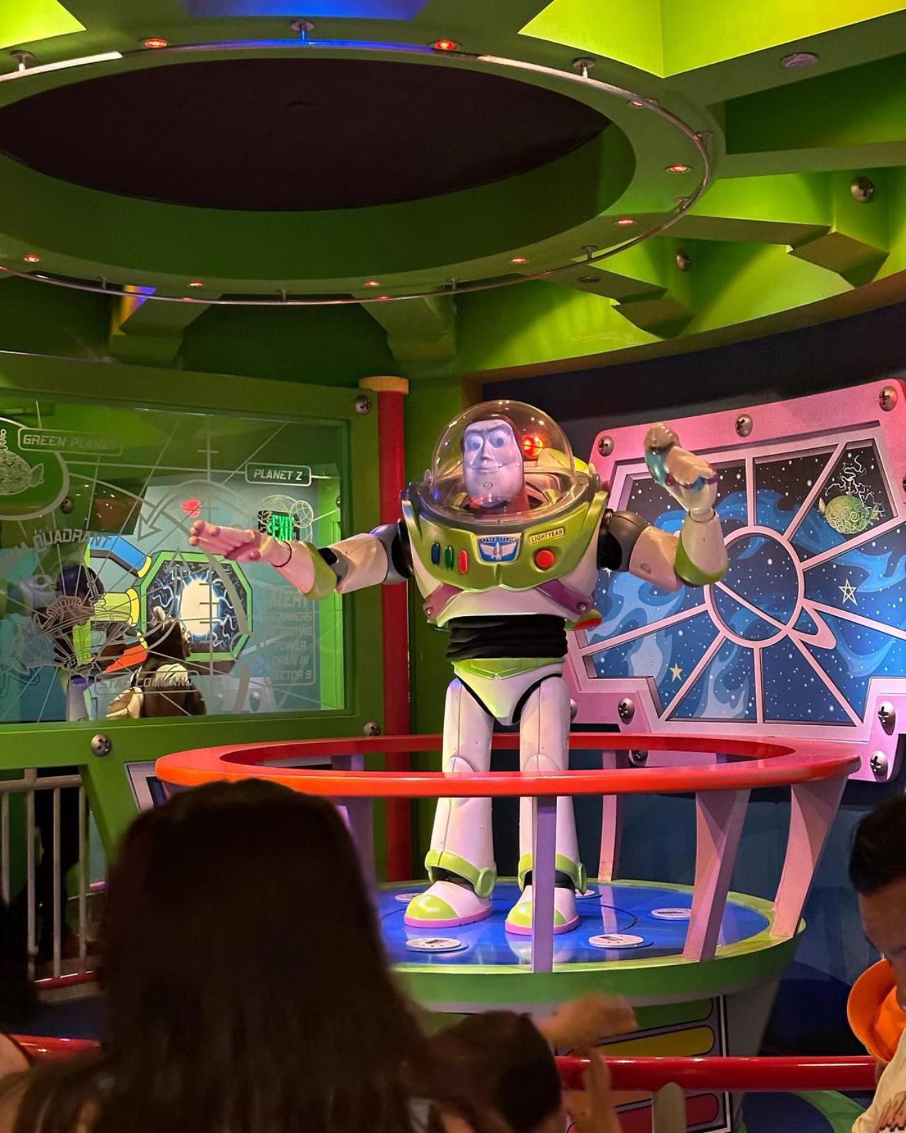 To infinity and beyond! Disneyland would be incomplete without flashy Buzz Lightyear