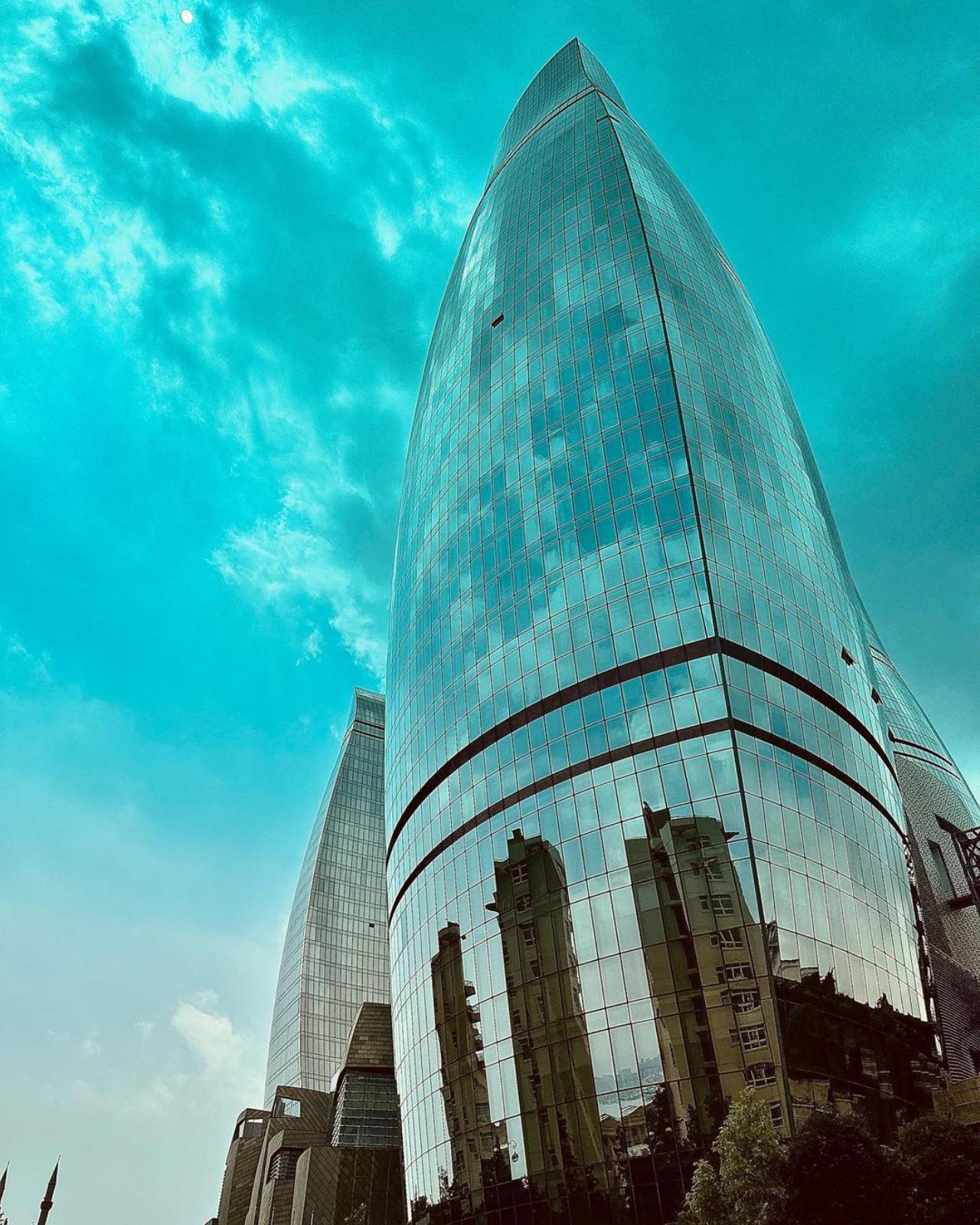 Baku`s stunning cosmpolitan landscapes and blue skies were captured in this shot Baku`s stunning cosmpolitan landscapes and blue skies were captured in this shot