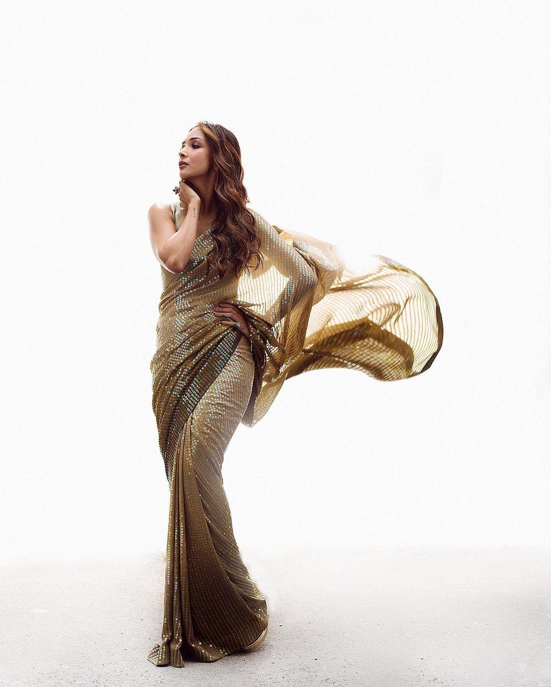 Malaika Arora stuns in this shimmery saree!