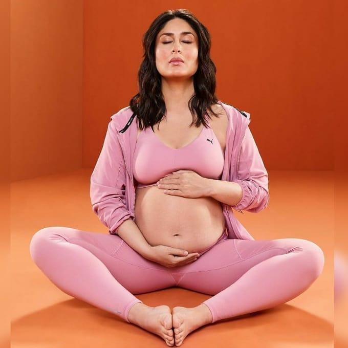 Her glamorously styled gym wear showcases her physique while accentuating her adorable baby bump. With a playful flair, Kareena holds her bump with pride, exuding confidence and grace.
