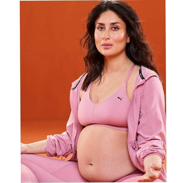 Kareena Kapoor redefines gym-chic maternity fashion as she poses confidently in a series of pictures in a pink workout outfit.