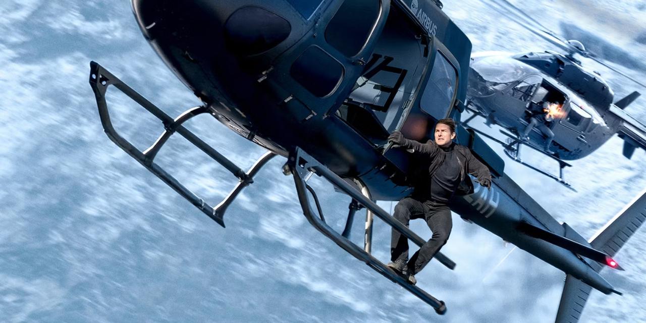 During the Mission: Impossible - Fallout helicopter chase stunt, Hunt finds himself on a rope hanging from a moving helicopter -- all that is stopping him from plummeting to death is a harness. It's dangerous how closely the two helicopters pass by each other