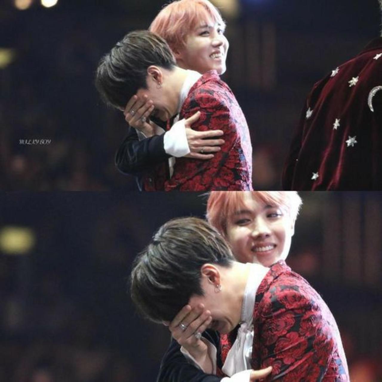 Fellow rapper J-Hope also consoled Suga, who broke down in a rare display of emotion. BTS can always count on each other to have their backs