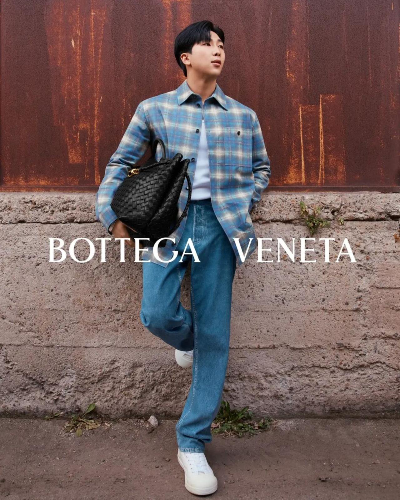 BTS's RM joined the Bottega Veneta family, a fashion brand known for its understated yet subtlely royal lines of clothing. He was the face of Bottega Veneta’s spring/summer 2023 campaign and also wore their outfit during a performance for his solo album, 'Indigo' at the Dia Beacon art museum in New York City. Can you tell this classy outfit is in fact, made of leather? 