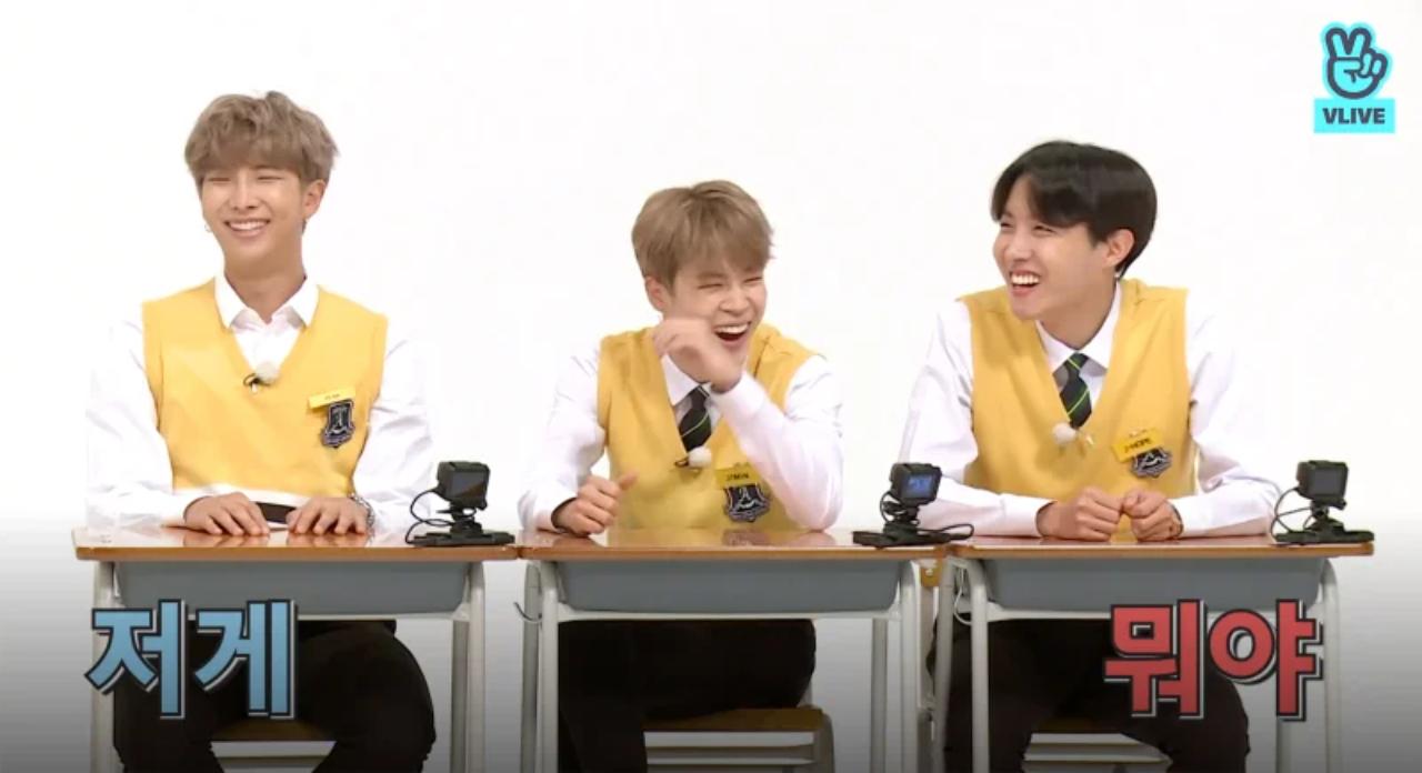 Another one with water! The BTS members adorably dressed up as school students and played a variety of games