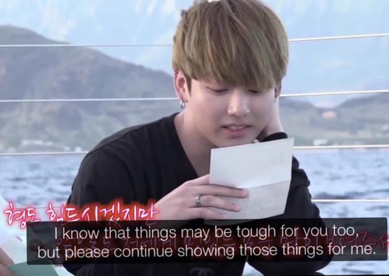 In their reality series Bon Voyage, the BTS members penned heartfelt letters, articulating their mutual admiration and affectio